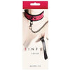 NS Novelties Sinful Collar Pink - Comfortable Stamped Vinyl and Neoprene Adjustable Collar and Leash for Extended Wear - Model SC-001 - Female - Sensual Neck Play Accessory