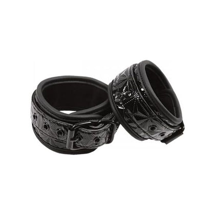Sinful Black Ankle Cuffs: NS Novelties Midnight Collection - Model X1 - Unisex Bondage Restraints for Sensual Pleasure