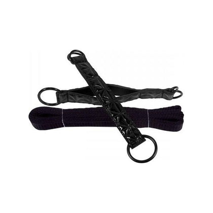 NS Novelties Sinful Bed Restraint Straps - Black Vinyl, Adjustable 12ft Straps for Sensual Bondage Play - Model SRB-001 - Adult Naughty Store