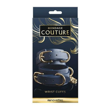 NS Novelties Bondage Couture Vinyl Wrist Cuff - Blue: A Sensual Accessory for Exquisite Pleasure and Style