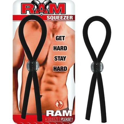 Nasstoys Ram Squeezer Black Waterproof Non-Vibrating Latex Cock Ring - Enhance Pleasure and Maintain Firmness - Adult Naughty Store