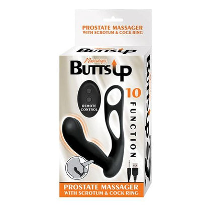 Nasstoys Butts Up Prostate Massager P-Spot Stimulator with Scrotum and Cockring - Black