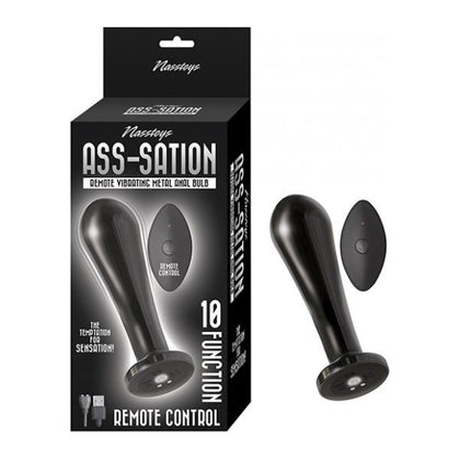 Introducing the SensaPleasure X1 Remote Vibrating Metal Anal Bulb - Black: The Ultimate Pleasure Experience - Adult Naughty Store