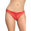 Oh la la cheri Lingerie Crotchless Thong Panty with Pearls Red O-S: Seductive Women's Open Crotch Lace Pearl Thong Panty, Model OLC-CTP-R, One Size, Passionate Pleasure - Adult Naughty Store