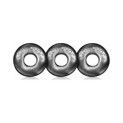 Oxballs Ringer Donut 1 Steel Silver Rings Pack Of 3 - Stretchy and Durable Cock Ring Set for Enhanced Pleasure - Male - Steel Silver