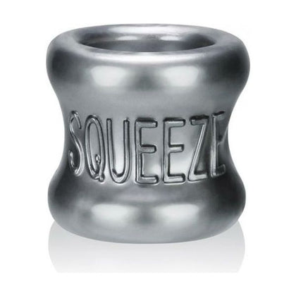 Oxballs Squeeze Ball Stretcher Steel Silver - The Ultimate Flex-TPR Hourglass Grip for Intense Male Genital Stretching Pleasure