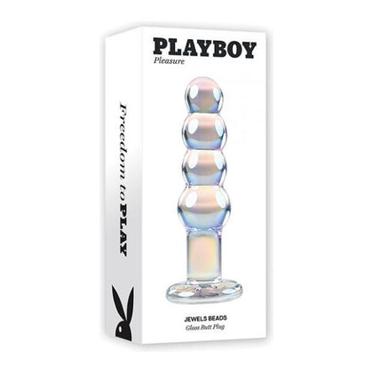 Playboy Clear Jewels Collection Beaded Anal Plug No. 420 for Women: Borosilicate Glass Anal Beads