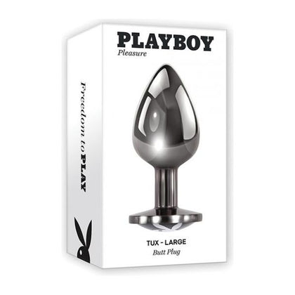 Playboy Pleasure Tux Large Aluminum Alloy Butt Plug - Model PPTL-01 - Unisex Anal Pleasure - Black - Adult Naughty Store