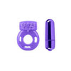 Pipedream Neon Vibrating Couples Kit - Mini Rabbit Vibe & Vibrating Cock Ring - Model NVCK-001 - Unisex Pleasure - Purple - Adult Naughty Store