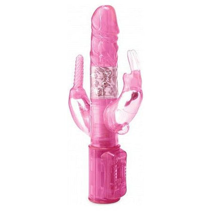 Introducing the PleasureMax Total Ecstasy Triple Stimulator Pink Vibrator - The Ultimate Pleasure Experience for Women!