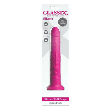 Classix Silicone Wall Banger 2.0 - Powerful Vibrating Suction Cup Dildo for Intense Pleasure - Pink - Adult Naughty Store