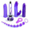 Royal Pleasure Emporium: The Ultimate Pleasure Kit for All Your Desires - Silver Vibrator with Sleeves, Translucent Dong, Textured Cock Ring, Graduated Anal Beads, Thrill Balls - Model RV7, U - Adult Naughty Store