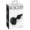 Icicles No 77 Black Rose Glass Massager - Luxurious Hand Blown Pleasure Wand for Women - Elegant Black Rose Design - Hypoallergenic Glass - Nonporous and Body Safe - Adult Naughty Store