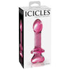 Pipedream Icicles No 82 Hand Blown Glass Ribbed Butt Plug - Pink, for Sensual Anal Pleasure