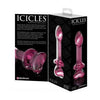 Pipedream Icicles No 82 Hand Blown Glass Ribbed Butt Plug - Pink, for Sensual Anal Pleasure