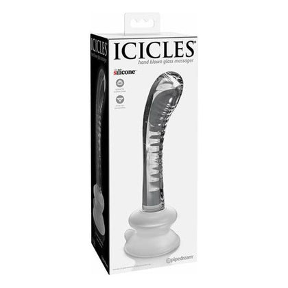 Icicles No. 88 Hand Blown Glass G-spot Massager with Suction Cup - Clear