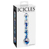 Icicles No 8 Clear Blue Glass Massager - Hand Blown Luxury Pleasure Wand for Sensational Stimulation - Adult Naughty Store