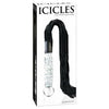 Icicles No. 38 Glass Handle Cat O Nine Tails Whip - Elegant Hand Blown Glass Flogger for Sensual Impact Play - Hypoallergenic, Durable, and Versatile - Unleash Your Desires with this Exquisite BDSM Toy (Black)