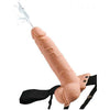 Fetish Fantasy Hollow Squirting Strap On with Balls - Beige, 7.5 inches, for Ultimate Pleasure and Confidence