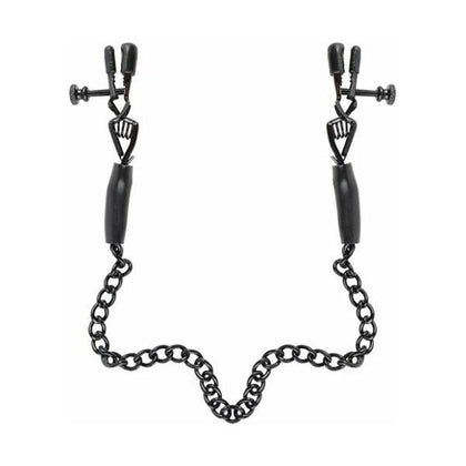 Fetish Fantasy Adjustable Nipple Chain Clamps - Black, Intensify Pleasure with the Sensational Nipple Stimulation Experience