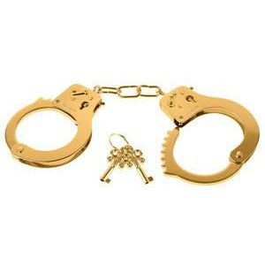 Fetish Fantasy Gold Metal Cuffs - Premium Anodized Gold Handcuffs for Couples - Model FGMC-001 - Unisex - Ultimate Pleasure and Control - Luxurious Gold Color - Adult Naughty Store