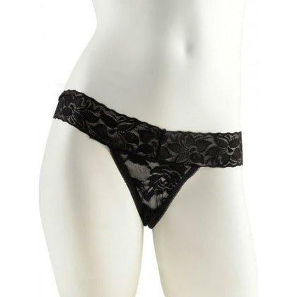 Introducing the SensaLace™ Hanky Spank Me Vibrating Panty - Black Lace Thong | Women's Pleasure Wear | Model HS-VP1 | Fits Waist Sizes 24