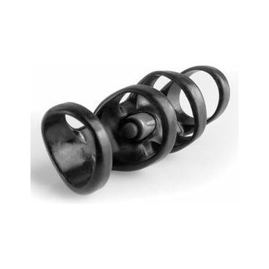 Introducing the SensaPleasure Fantasy Vibrating Power Cage Black: The Ultimate Erection Enhancer for Men and Women, Delivering Unforgettable Pleasure and Stimulation!