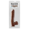 Basix Rubber Works 10-Inch Dong Suction Cup Brown - Premium Realistic Dildo for Intense Pleasure and Versatile Play - Adult Naughty Store