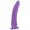 Basix Rubber Works Slim 7 inches Purple Dong - Premium American-Made Silicone Dildo for Intense Pleasure - Adult Naughty Store