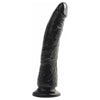 Basix Rubber 7 Inches Slim Dong With Suction Cup Black - Premium Pleasure Tool for Ultimate Satisfaction