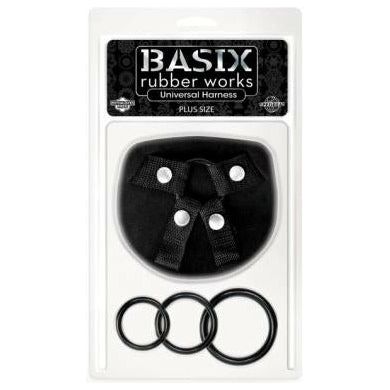 Basix Rubber Works Universal Harness Plus Size - Strap-On Kit for Alluring Strap-On Play - Model XYZ123 - Unisex - Delightful Pleasure in Vibrant Black