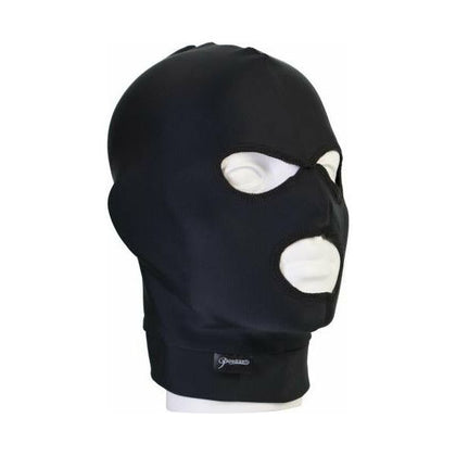 Pipedream Fetish Fantasy Spandex 3 Hole Hood - Unisex Open Mouth and Eyes Hood for Sensual Play - Model FH-001 - Black
