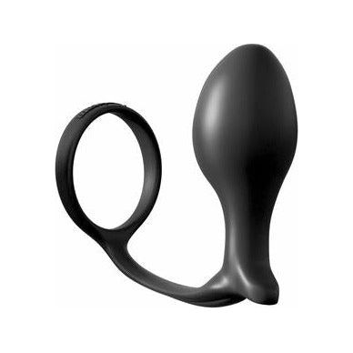 Pipedream Products Ass-Gasm Advanced Plug Cock Ring - Model AG-200 - For Explosive Ejaculations, Prostate Stimulation, and Extended Pleasure - Black