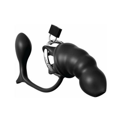 Pipedream Anal Fantasy Elite Ass-Gasm Cock Blocker Black - The Ultimate Chastity Device for Pleasure and Control - Adult Naughty Store