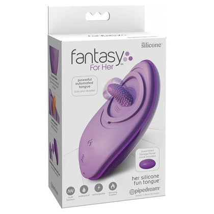 Fantasy For Her Silicone Fun Tongue - Powerful 7-Function Vibration, Warming Tongue, Removable Silicone Rim, Waterproof - Model PD4956-12 - Female Pleasure Toy - Sensual Pink