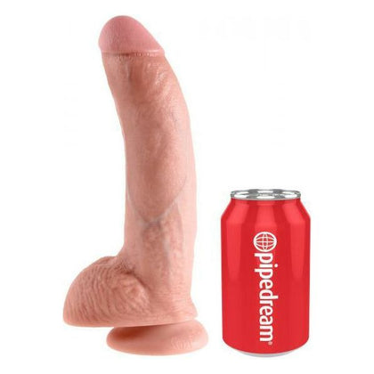 King Cock 9 Inches Realistic Dildo with Suction Cup Base - Model KC-9RB, Beige - For a Lifelike Pleasure Experience