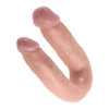 King Cock U-Shaped Double Trouble Medium Dildo - Beige - Adult Naughty Store