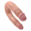 King Cock U-Shaped Double Trouble Medium Dildo - Beige - Adult Naughty Store