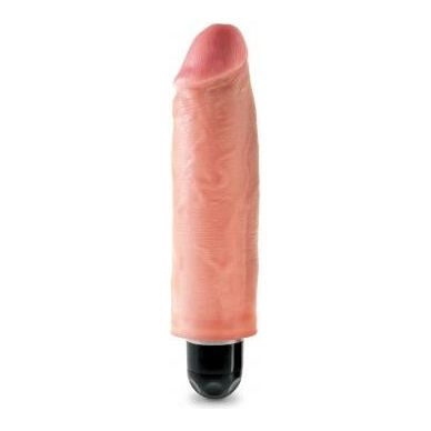 King Cock 6 inches Vibrating Stiffy Beige - Realistic American-Made Multi-Speed Vibrator for Intense Pleasure - Adult Naughty Store