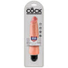 King Cock 8-inch Vibrating Stiffy Beige Realistic Dildo for Sensational Pleasure - Adult Naughty Store