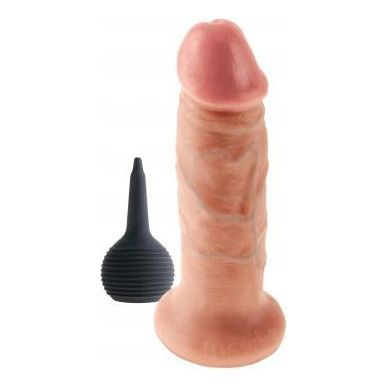 King Cock 7 inches Squirting Dildo - Realistic Ejaculating Pleasure Toy for Men and Women - Model KC-7SQU - Beige - Adult Naughty Store