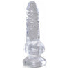 King Cock Clear 4 Inches Realistic Dildo with Balls - Model KC-4CLR - Unisex Pleasure Toy for Intimate Delights - Transparent