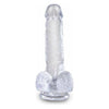 King Cock Clear 6 inches Realistic Dildo with Balls - Lifelike Pleasure for Him and Her - Model KC-6CL - Translucent Clarity - Transparent Cock Toy for Intense Stimulation