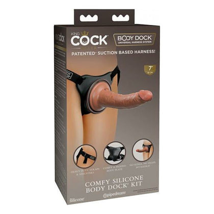 King Cock Elite Comfy Silicone Body Dock Kit - Strap-On Dildo for Realistic Pleasure - Model KC-EDK-001 - Unisex - Full Body Stimulation - Black