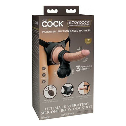 King Cock Elite Ultimate Vibrating Silicone Body Dock Kit W-remote - The Complete Pleasure Package for Intense Strap-On Play - Adult Naughty Store