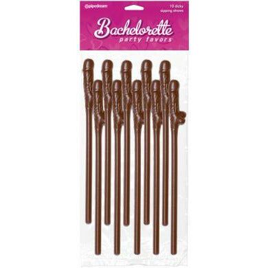 Bachelorette Party Favors Dicky Sipping Straws Brown 10pc.

Introducing the Bachelorette Party Favors Dicky Sipping Straws - the Ultimate Adult Fun Accessories for Unforgettable Celebrations!