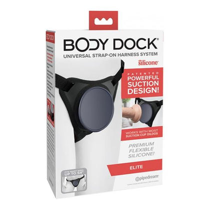 Body Dock Elite Strap-On Harness with Powerful Suction Design - Model BD104-00 - Unisex - Ultimate Pleasure - Black