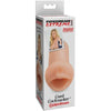 Introducing the Sensual Pleasure Coed Cock Sucker Mouth Beige Stroker - Model CC101: The Ultimate Oral Pleasure Experience for Men - Adult Naughty Store