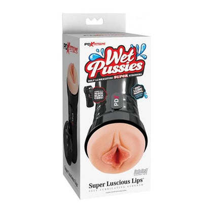 Introducing the Pdx Extreme Wet Pussies Super Luscious Lips Stroker - Light: The Ultimate Self-Lubricating Stroker for Men's Sensual Pleasure in a Slick Light Design