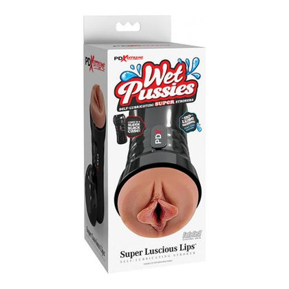 Introducing the Pdx Extreme Wet Pussies Super Luscious Lips Stroker - Brown: The Ultimate Self-Lubricating Male Masturbator for Intense Pleasure & Hygiene!